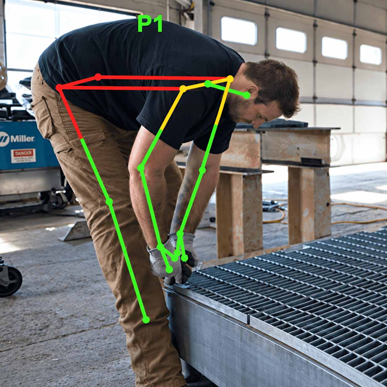 Análise postural em linha de produção fabril